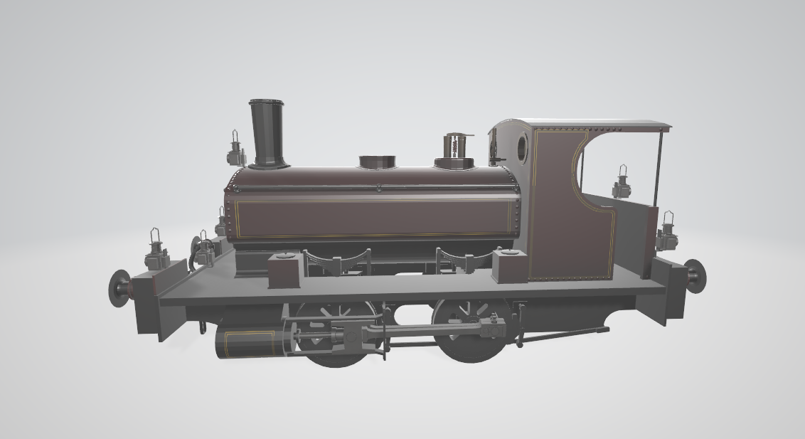 Steam Locomotive andbar12 - Steam locomotive 3D model