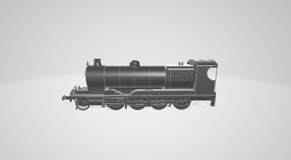 Steam Locomotive GCR 8K - Steam locomotive 3D model