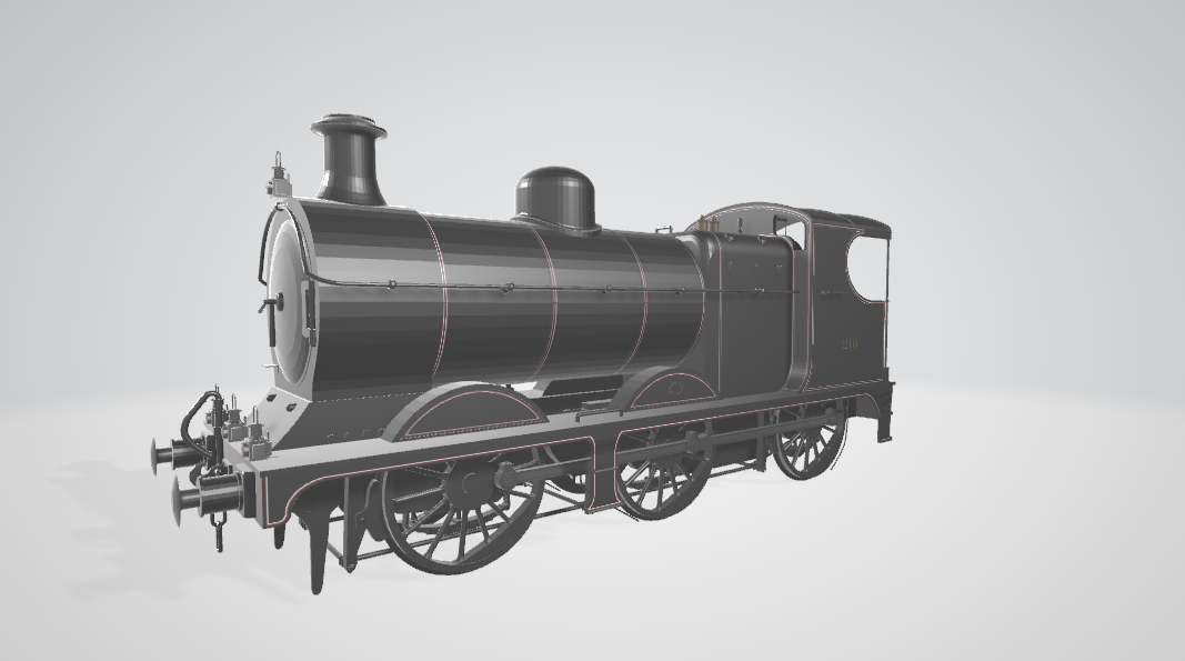 Steam Locomotive GCR 9J - Steam locomotive 3D model