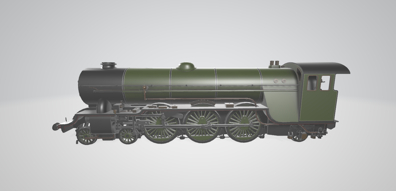 Steam Locomotive Greenly Pacific - Steam locomotive 3D model