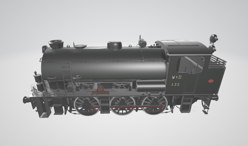 Steam Locomotive Hunslett Austerity - Steam locomotive 3D model