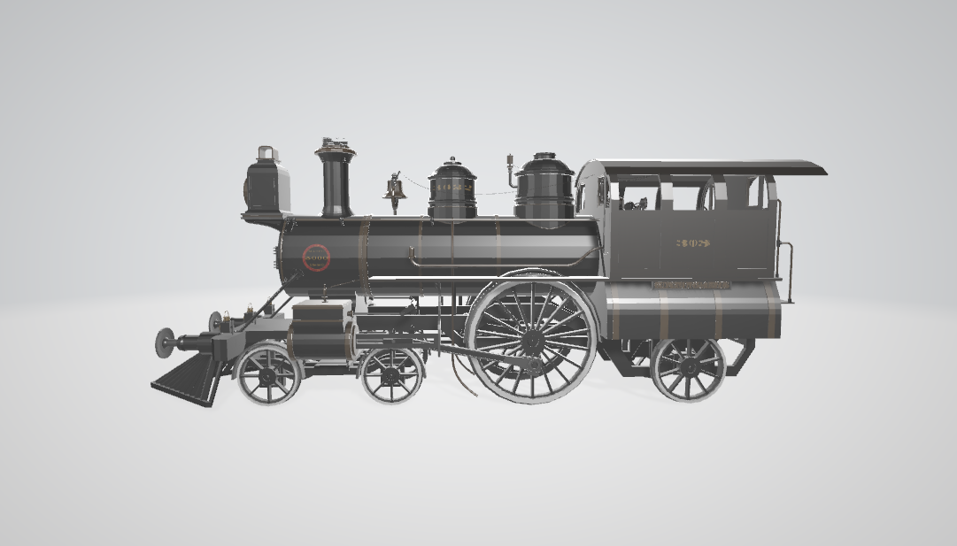 Steam Locomotive Lovett Ames - Steam locomotive 3D model