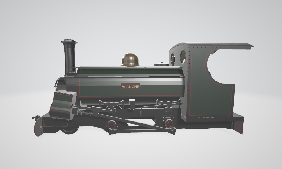 Steam Locomotive Main Hunslet - Steam locomotive 3D model