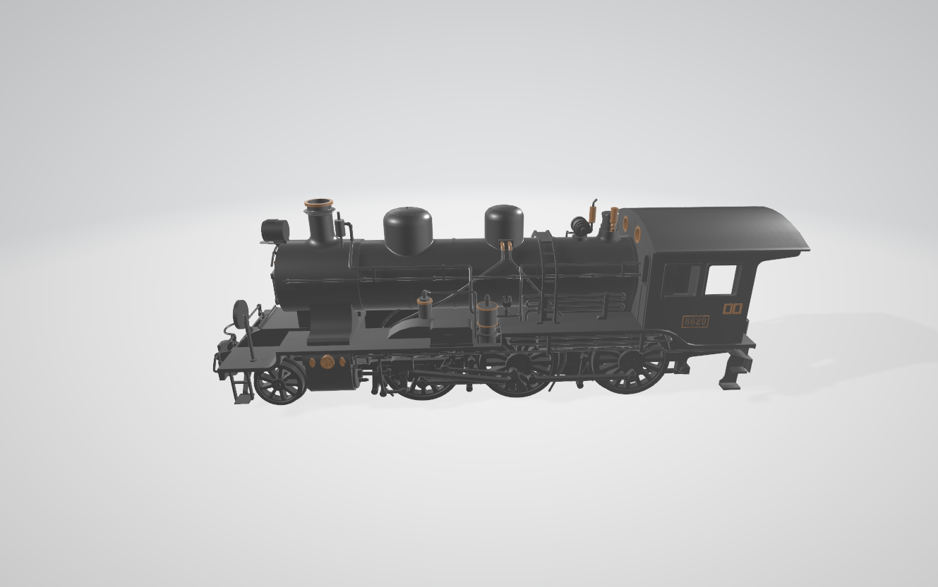 Steam Locomotive JNR Class 8620 - Steam locomotive 3D model